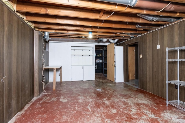3514 Davisson Rd, Des Moines, IA 50310 - unfinished basement with wooden walls