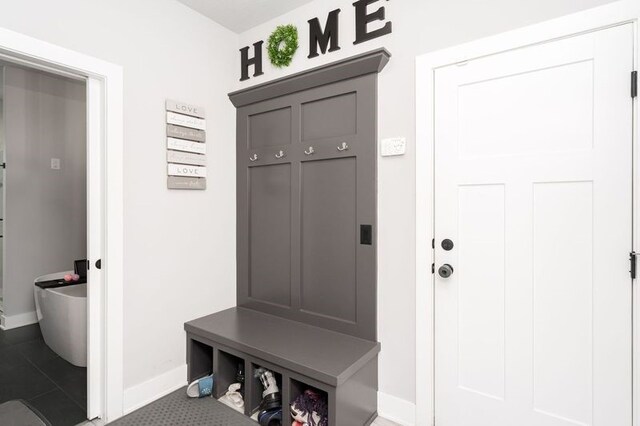 mudroom with baseboards