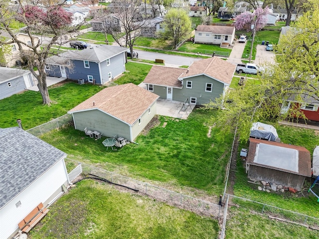 drone / aerial view with a residential view