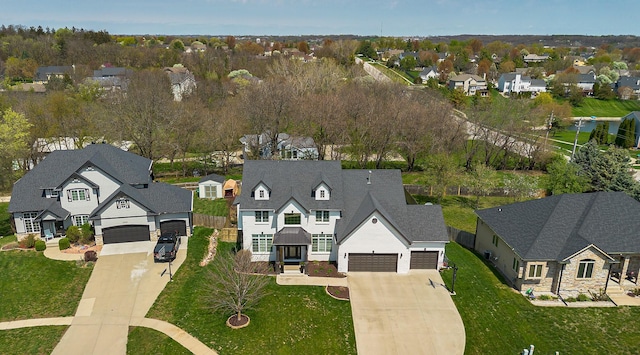 aerial view with a residential view