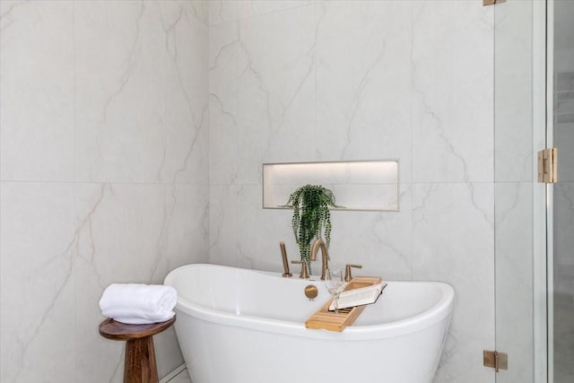 18284 Baxter Pl, Clive, IA 50325 - full bathroom with tile walls and a soaking tub