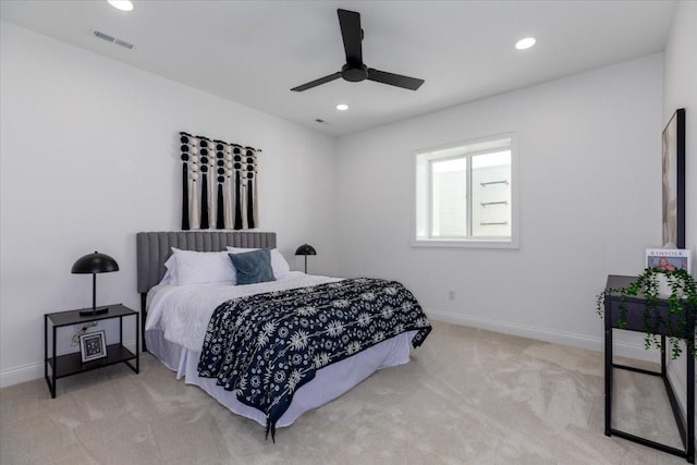 18284 Baxter Pl, Clive, IA 50325 - bedroom featuring carpet flooring, recessed lighting, baseboards, and a ceiling fan