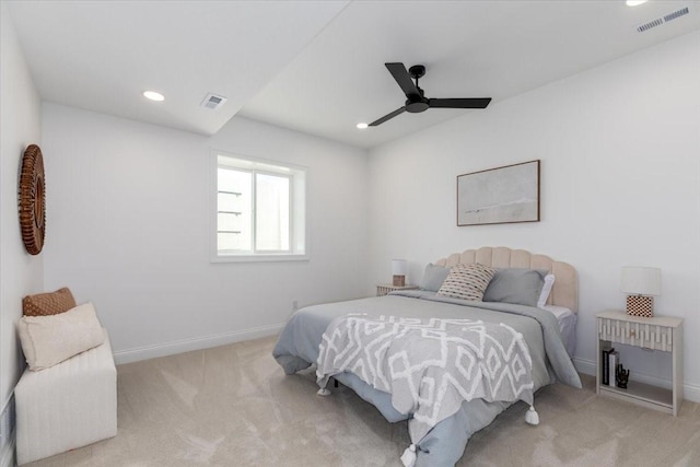 18284 Baxter Pl, Clive, IA 50325 - bedroom featuring carpet flooring, baseboards, recessed lighting, and a ceiling fan