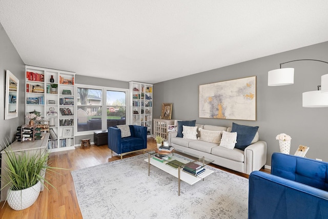living area featuring wood finished floors