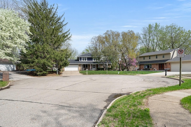 view of street with curbs