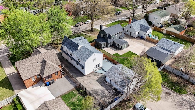 aerial view with a residential view