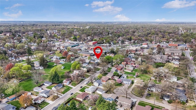 bird's eye view with a residential view