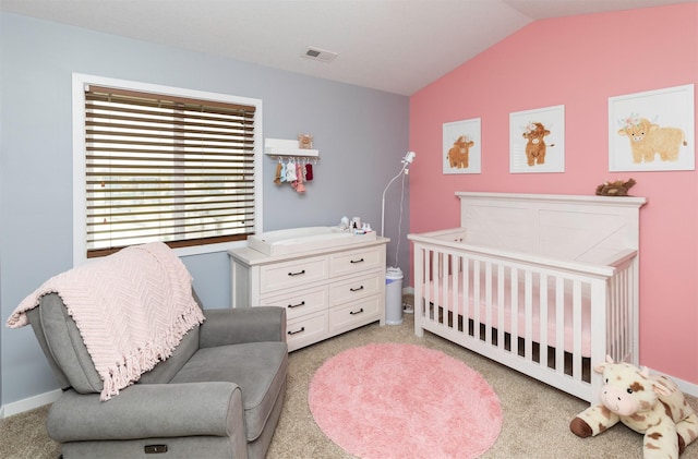 2884 Park Pl, Norwalk, IA 50211 - bedroom featuring vaulted ceiling, light carpet, and baseboards
