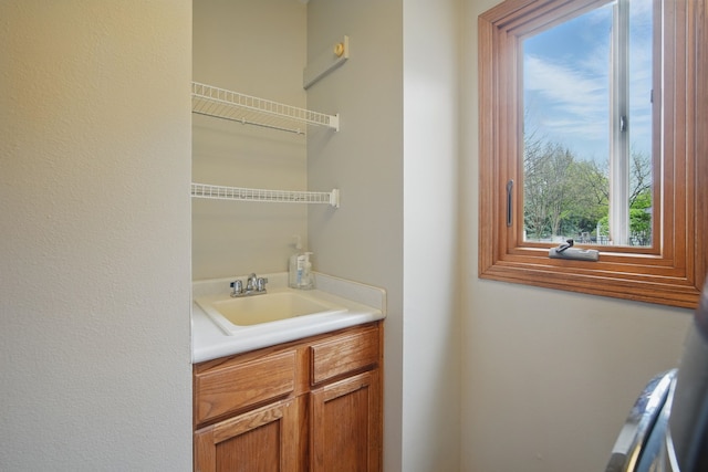1410 Alderwood Dr, Altoona, IA 50009 - clothes washing area with cabinet space and a sink
