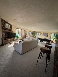 1301 Florida Ave, Ames, IA 50014 - living area featuring a fireplace and carpet floors
