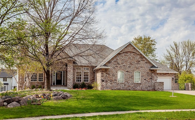 12917 Timberline Dr, Urbandale, IA 50323 - view of front of house with a front yard, driveway, an attached garage, and central AC unit