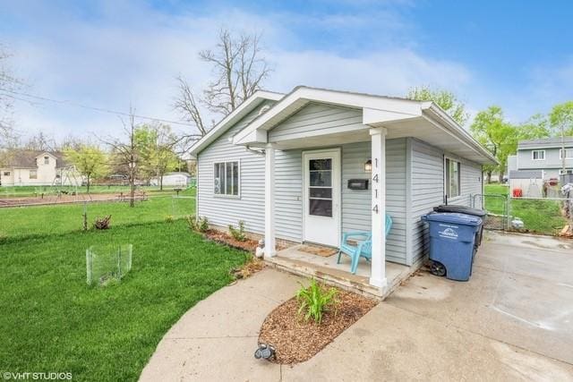 exterior space with covered porch