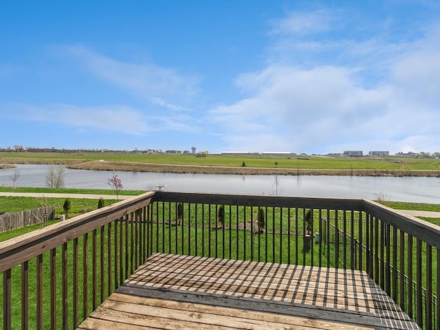 2035 SE Parkview Crossing Dr, Waukee, IA 50263 - deck featuring a water view and a lawn