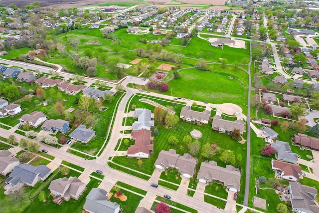 aerial view with a residential view