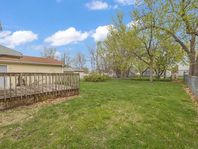 1313 Rose Ave, Des Moines, IA 50315 - view of yard with a deck and a fenced backyard
