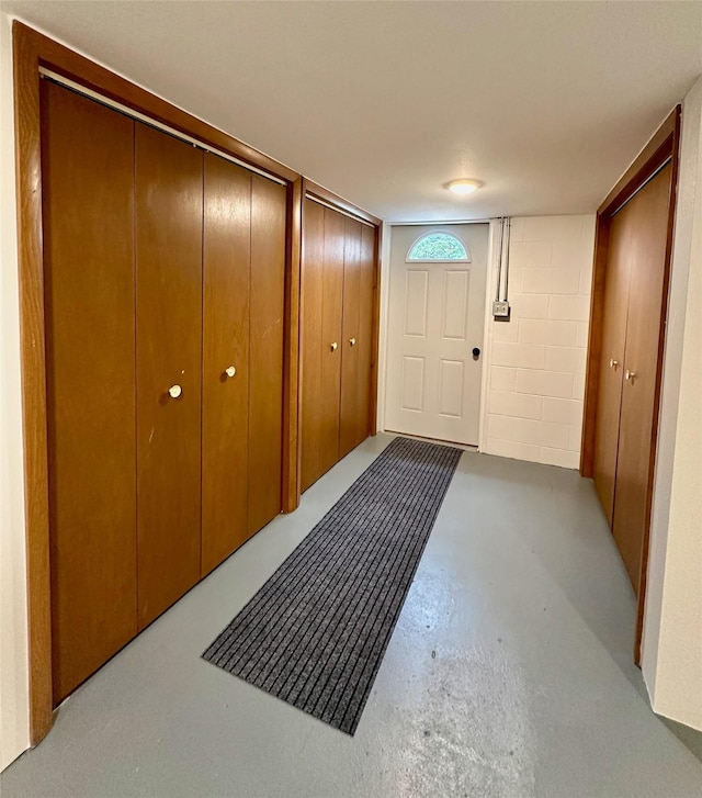 interior space with concrete flooring