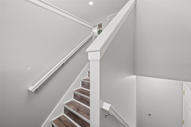 staircase with visible vents
