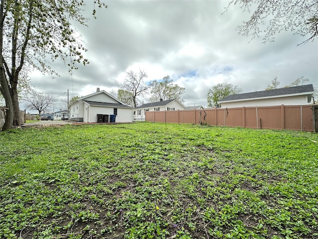 view of yard with fence