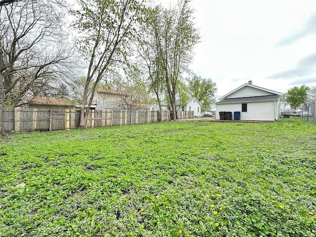 view of yard with fence
