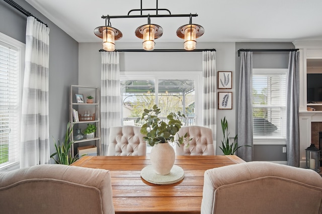dining room with a healthy amount of sunlight