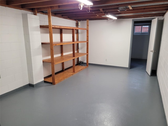 finished basement with baseboards