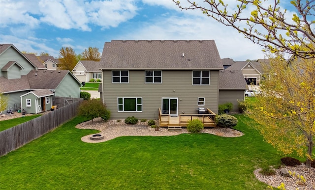 4208 SW Camden Ridge Dr, Ankeny, IA 50023 - rear view of house featuring a deck, an outdoor fire pit, and a residential view