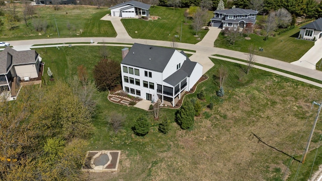 bird's eye view with a residential view