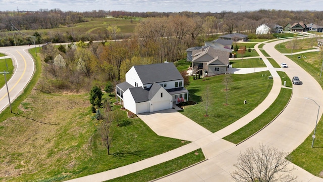 aerial view with a residential view