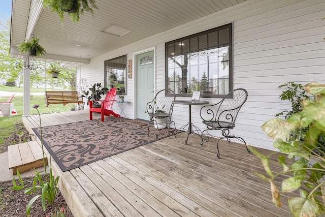deck with covered porch