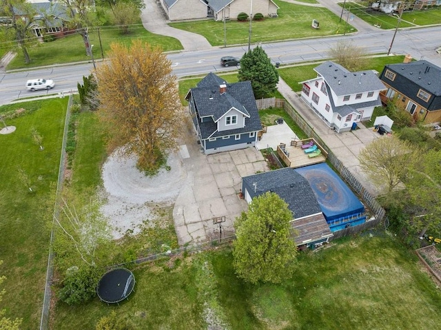 drone / aerial view with a residential view