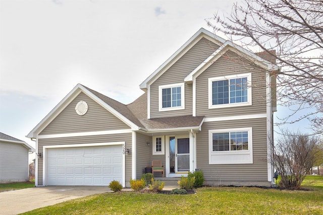 520 SE Murphy Dr, Waukee, IA 50263 - view of front facade featuring a shingled roof, an attached garage, concrete driveway, and a front lawn