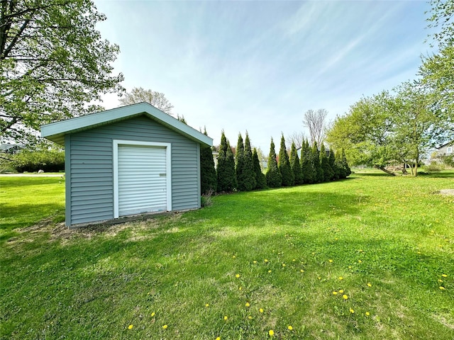 exterior space with an outdoor structure and a storage unit