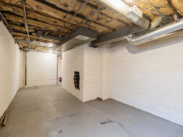 view of unfinished below grade area