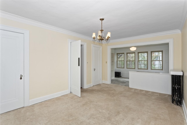 5502 Ingersoll Ave, Des Moines, IA 50312 - interior space with an inviting chandelier, baseboards, and crown molding