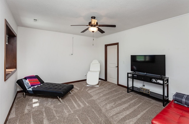 218 34th St SE, Altoona, IA 50009 - sitting room with a ceiling fan, carpet floors, and baseboards