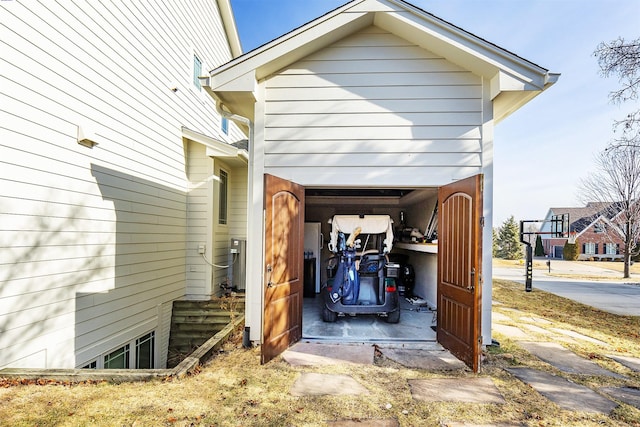 view of garage
