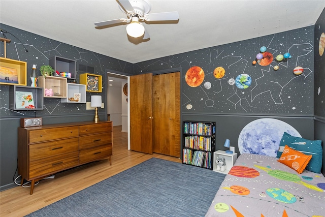 bedroom with wood finished floors
