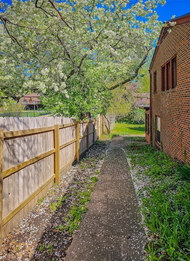 view of yard with fence