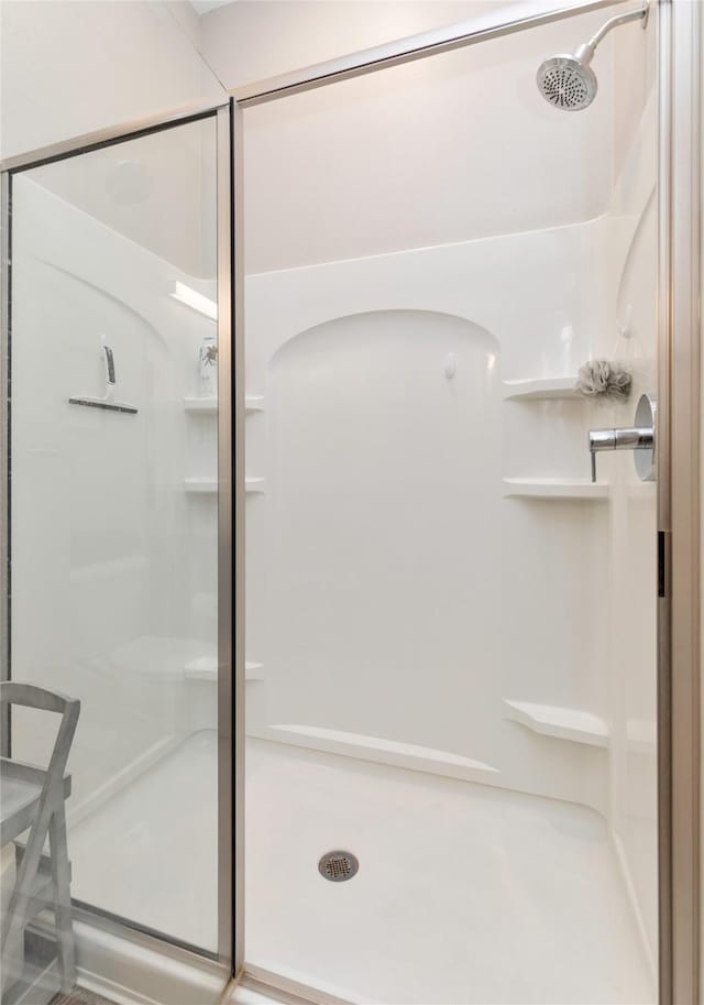 bathroom featuring a shower stall