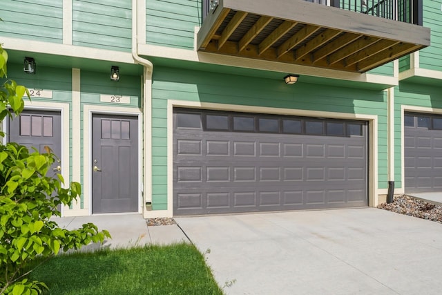 garage with driveway