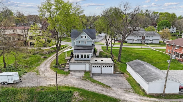 aerial view featuring a residential view