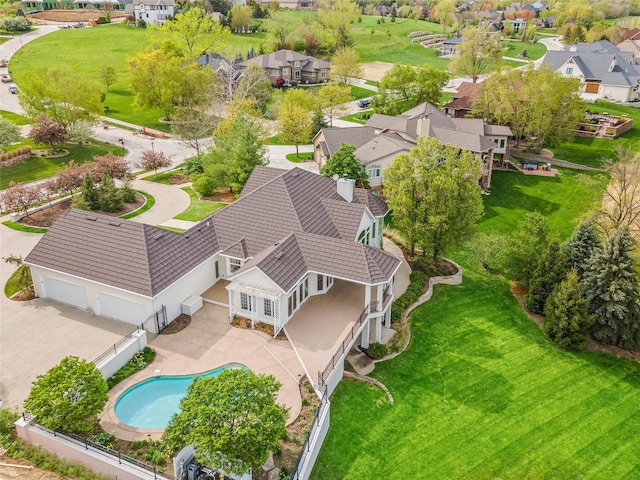 aerial view featuring a residential view