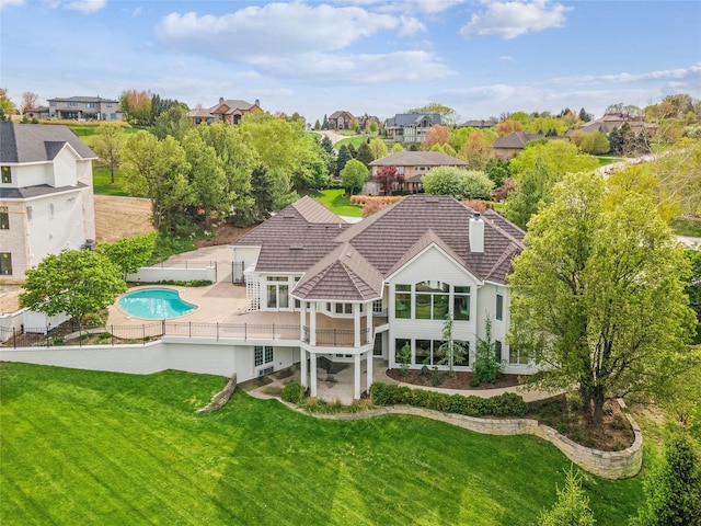 drone / aerial view featuring a residential view