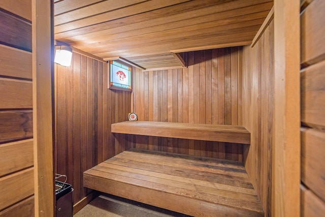 view of sauna