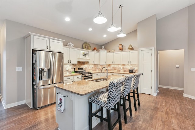 2006 NE 16th St, Ankeny, IA 50021 - kitchen featuring a sink, baseboards, stainless steel appliances, and wood finished floors