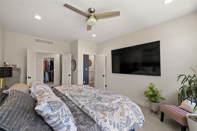 3319 NE 8th St, Ankeny, IA 50021 - bedroom with ceiling fan, carpet, recessed lighting, and visible vents
