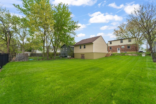view of yard featuring a fenced backyard