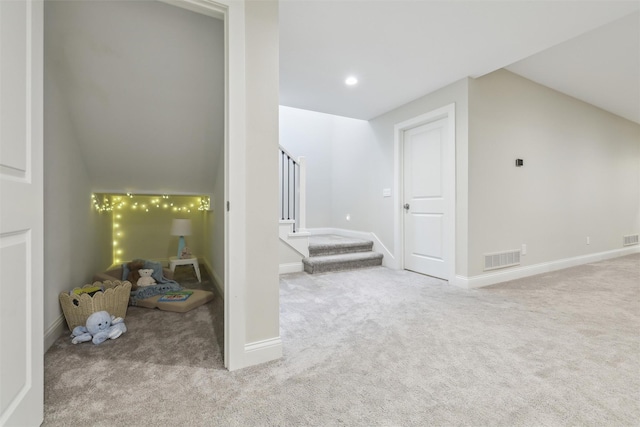 73 Myles Ct, Waukee, IA 50263 - bonus room with baseboards, stairs, visible vents, and carpet floors