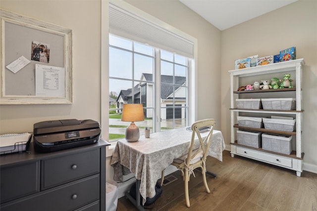 73 Myles Ct, Waukee, IA 50263 - office space with baseboards and wood finished floors