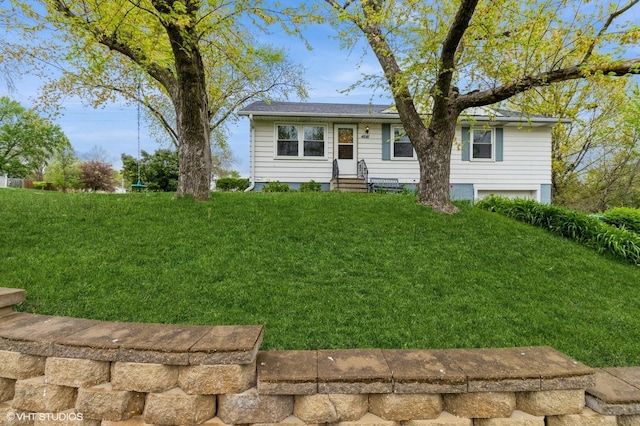 view of front of house featuring a front yard and entry steps